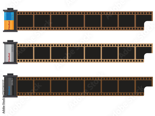 Large vector film negative with a transparent background.