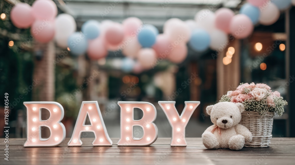 Obraz premium Loved ones gather at baby showers to offer gifts, play games, and share parenting tips, surrounding expectant parents with support and joy. 