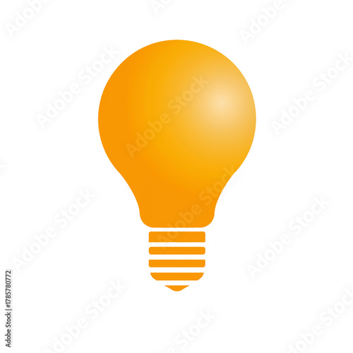 flat 2D icon vector illustrator a glowing light bul