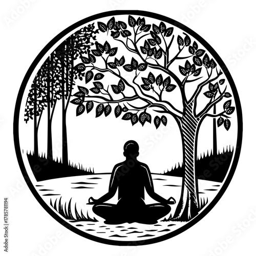 yoga in lotus position