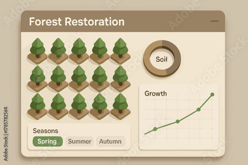 Forest restoration dashboard: visualization of seasonal soil and growth data