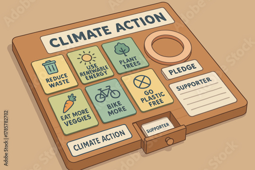 Climate action board game promoting eco-friendly lifestyle choices