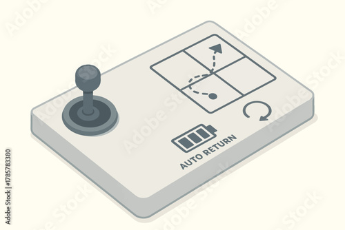 Drone controller with joystick and return function on beige background