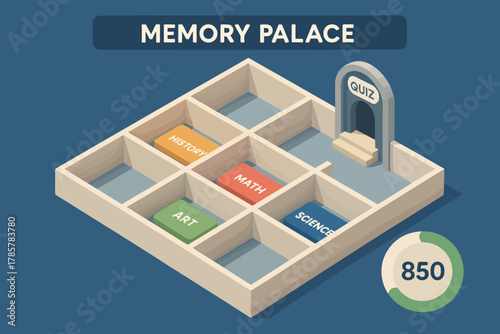 Memory palace for learning: art, history, math, science quiz preparation