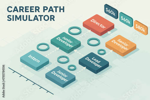 Career path simulator for software development salary progression chart