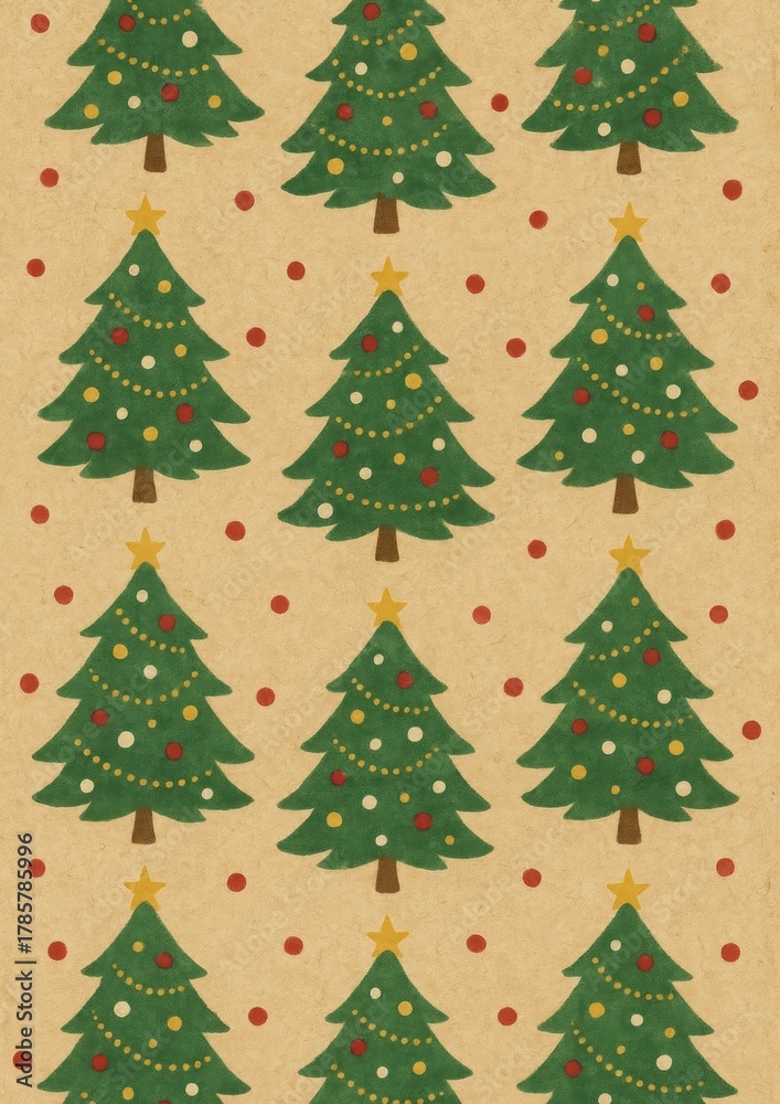 Fototapeta premium Festive Christmas tree pattern.