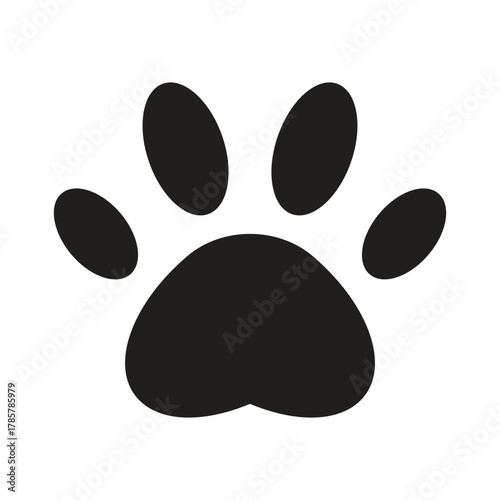 Animal Paw Print Icon for Pet Care, Wildlife, and Tracking Design
