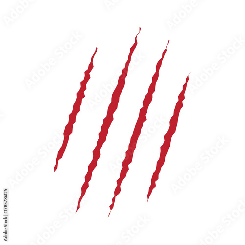 Red Claw Marks Icon for Wild Animal, Danger, and Action Themes
