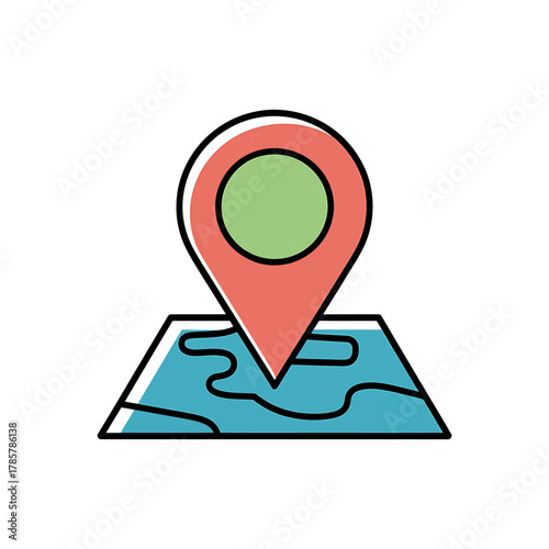 Location pin on map icon for navigation, travel, and tracking