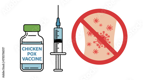 Chickenpox vaccine prevents rash, virus, and infection on skin