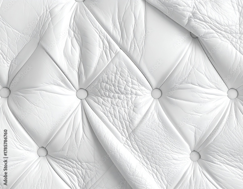 Obraz premium White tufted leather texture with circular button details