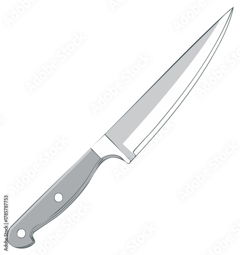 Sharp stainless steel kitchen knife with a comfortable handle for slicing and dicing food