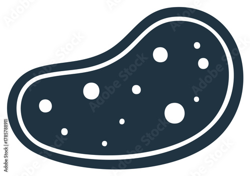 Navy Potato Icon with Blemishes, Food Symbol, Vegetable Graphic, Healthy Diet Sign