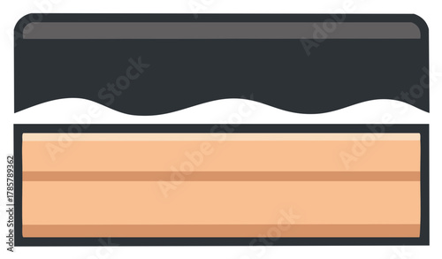 Minimalist flat design vector of a ground cross section with soil and earth layers