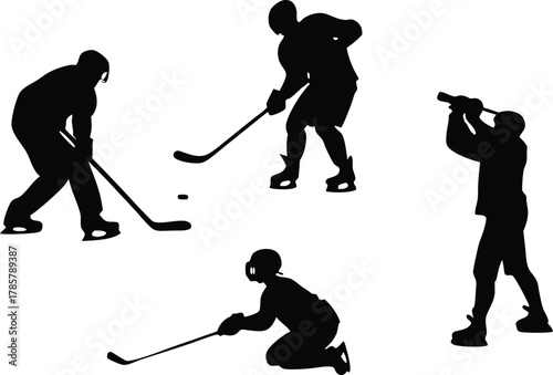 Dynamic hockey players in action capturing the thrill of the game with powerful movements and athletic prowess