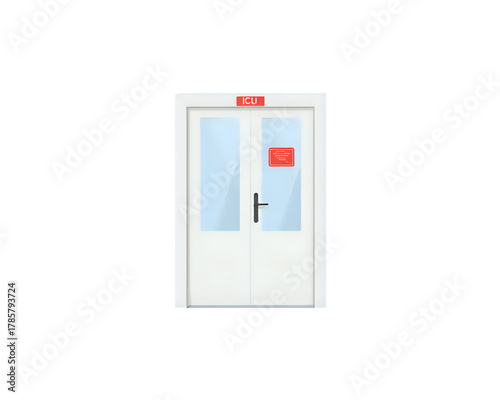 Emergency Exit Door with Red Signage