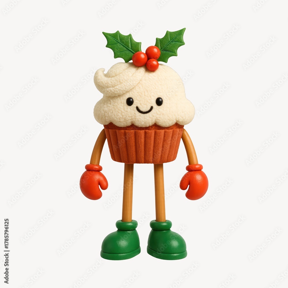 Fototapeta premium Festive cupcake character toy