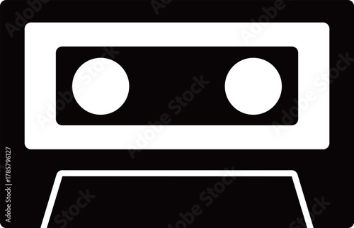 音楽のカセットテープのシンプルなベクターイラスト