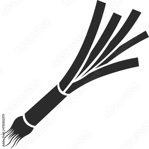 leeks vegetable icon in dark grey and clear background