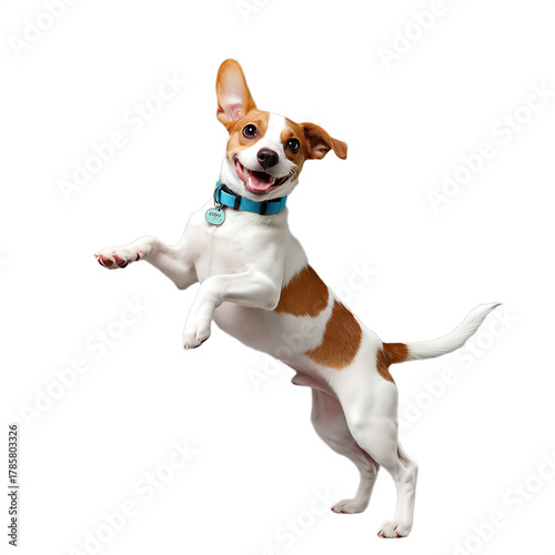 Joyful Jack Russell Terrier Jumping in Mid-Air