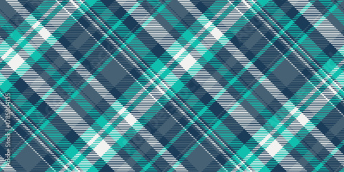 Seamless teal and blue tartan pattern. A versatile background for textile prints, fabric design, gift wrap, or elegant website backgrounds. Classic style.
