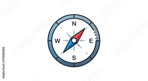 Compass icon navigation tool for travel, tourism, and exploration directional instrument for finding way