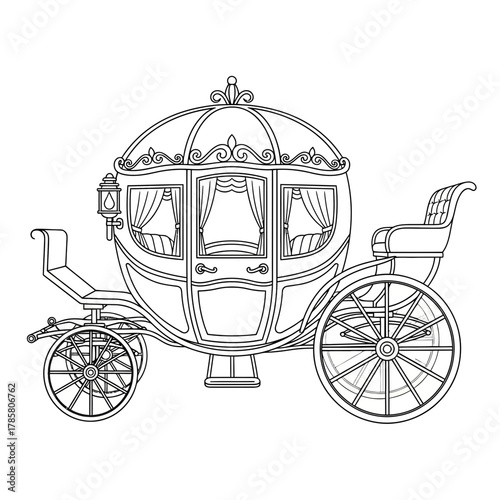 Elegant Royal Carriage Silhouette Vector Illustration