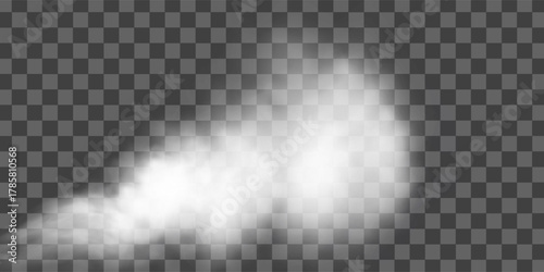 White smoke puff isolated on transparent background.. PNG. . Vector illustration