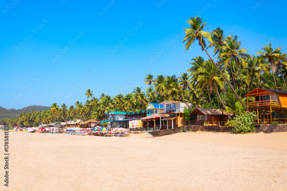 Obraz premium Boats at the Palolem Beach in Goa, India