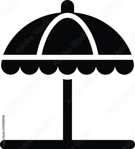 Beach umbrella icon vector illustration summer vacation sun protection eps silhouette