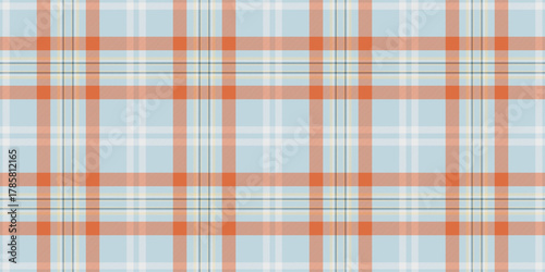 Teen vector pattern tartan, scottish background texture seamless. Furniture textile check fabric plaid in light and orange colors.