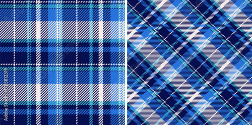 Textile plaid texture of tartan fabric seamless with a pattern background vector check. Set in cold colors of tile flooring trends.