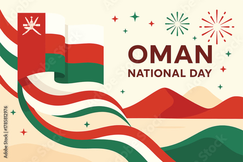 Oman  Flag Vector Illustration