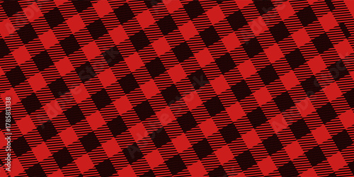 Red and Black Lumberjack Buffalo Plaid Seamless Pattern