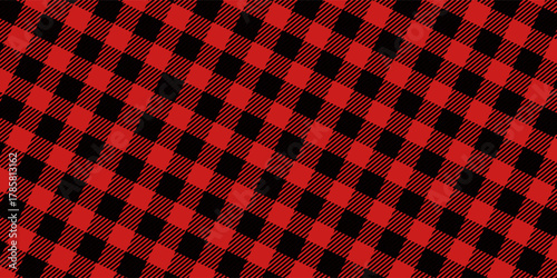Red and Black Lumberjack Buffalo Plaid Seamless Pattern