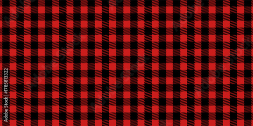 Red and Black Lumberjack Buffalo Plaid Seamless Pattern