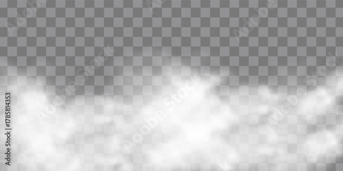 Fog or smoke isolated transparent special effect. White vector cloudiness, mist or smog background. PNG. Vector illustration