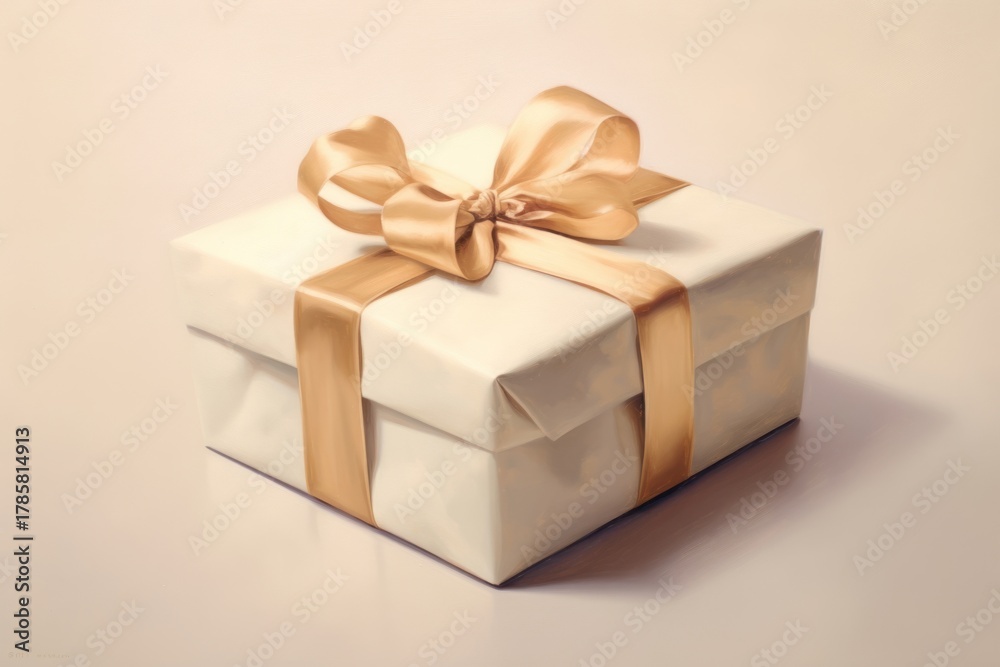 Fototapeta premium A close up on pale gift box.