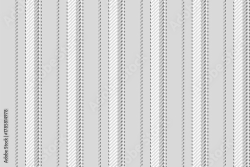 Modern texture background seamless, classical pattern vertical lines. Hat textile stripe fabric vector in gainsboro and white colors.