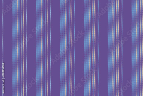 Cid stripe vector seamless, damask pattern textile background. Bmprovement vertical lines fabric texture in violet and blue colors.