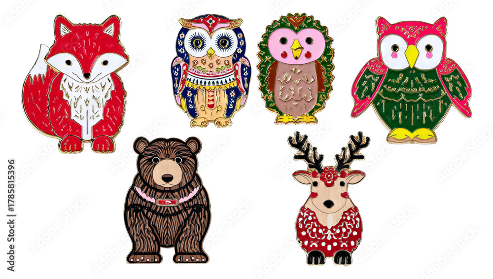 Fototapeta premium Colorful Illustrated Animals on a Transparent Background for Vibrant Design Concepts