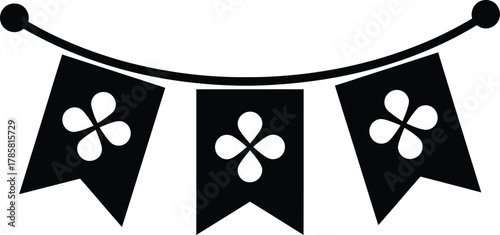 St patricks day banner clipart shamrock decoration vector illustration eps silhouette