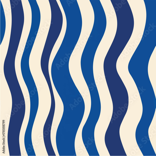 Seamless pattern of abstract wavy vertical stripes, smooth organic curves