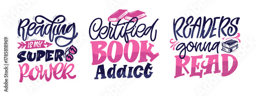 Funny hand drawn doodle lettering quote about reading and books. Lettering for t-shirt design, mug print, bag print, clothes fashion. 100% hand drawn vector image.