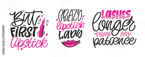 Glamour hand drawn doodle lettering quote about beauty. Lettering for t-shirt design, mug print, bag print, clothes fashion. 100% hand drawn vector image.