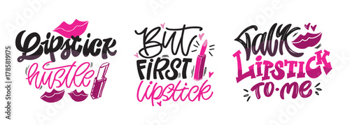 Glamour hand drawn doodle lettering quote about beauty. Lettering for t-shirt design, mug print, bag print, clothes fashion. 100% hand drawn vector image.