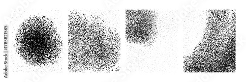 set of Stochastic black and white Grain Pattern Background. vector texture