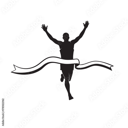 Marathon Running Silhouette Illustration – Traceable Marathon Runner Vector