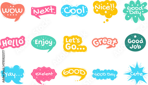 Speech bubble element set. Includes of chat, talk, message, dialogue, communication, and More. Vector flat color collection
