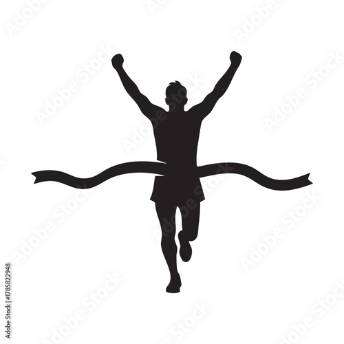 Marathon Running Silhouette Illustration – Traceable Marathon Runner Vector